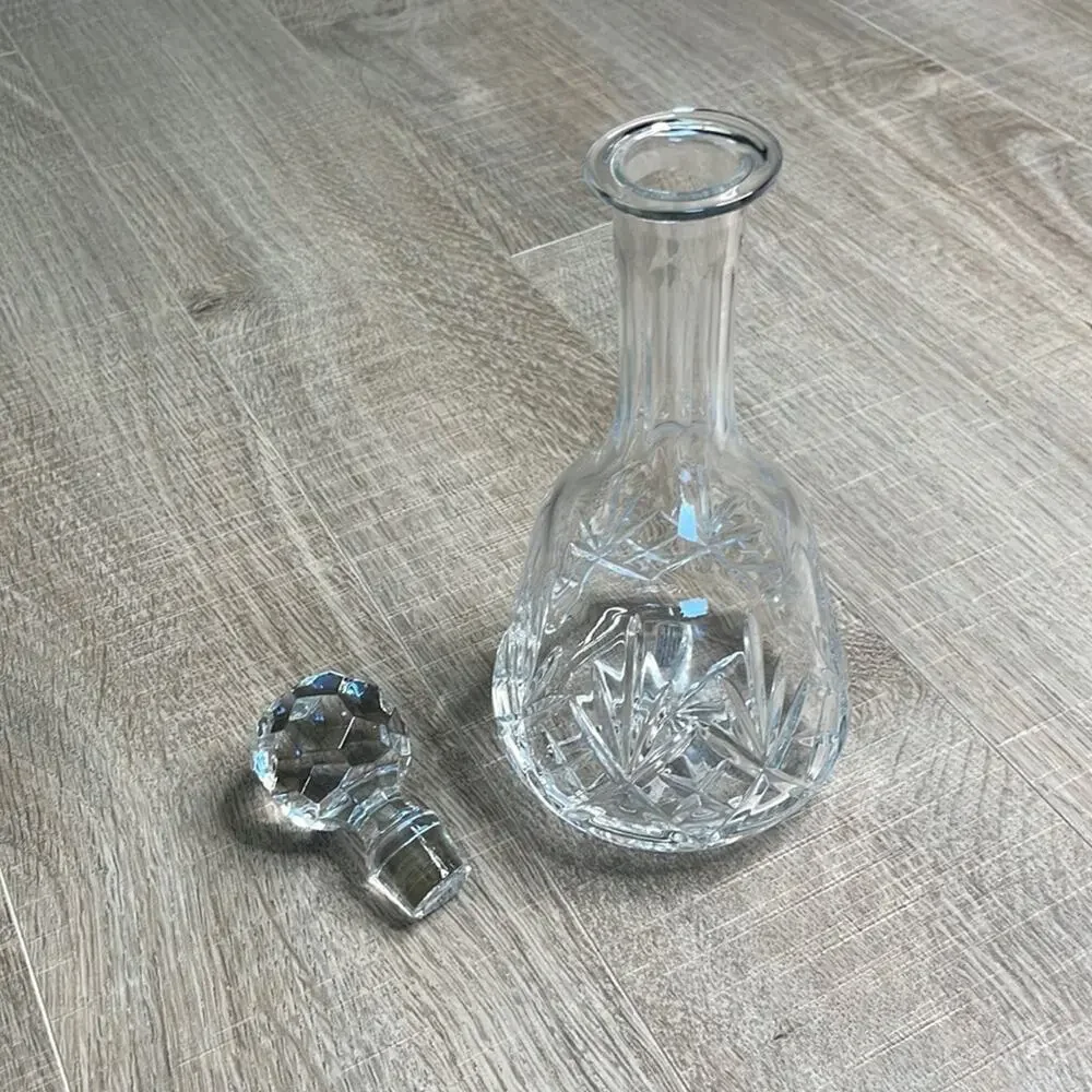 ILLUSIONS Handcut Handblown Samobor Crystal  Decanter Yugoslavia 11.5